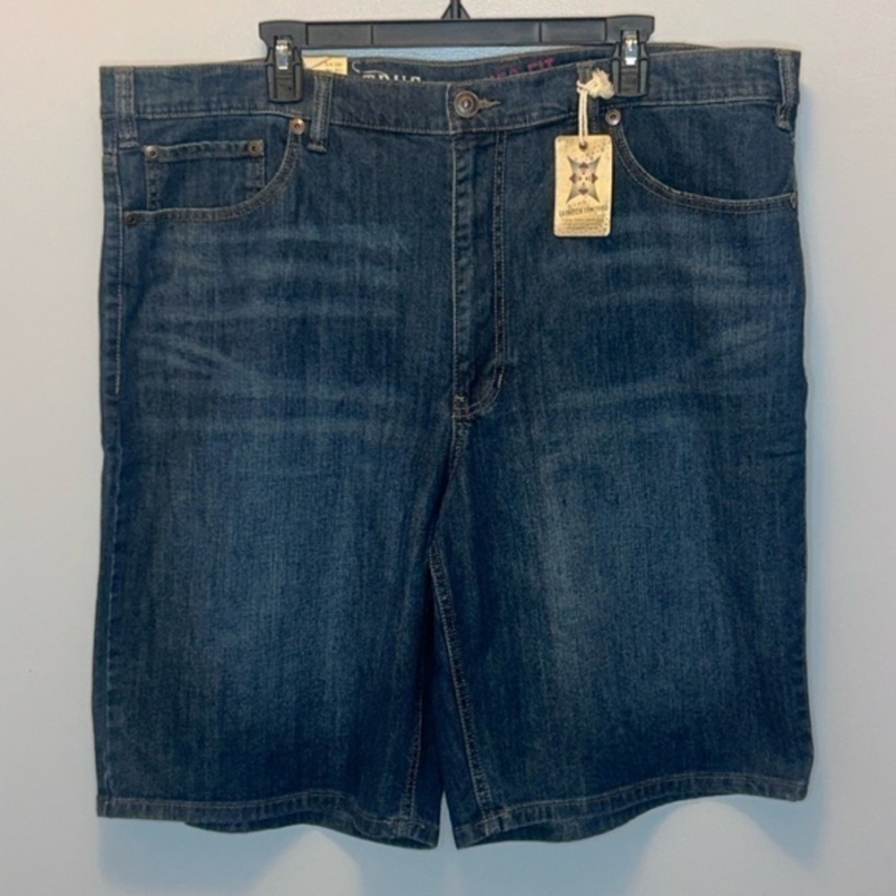 NWT"True Nation Men's Size 42, Relaxed Fit,‎ 5 Pocket, Indigo Denim Jean Shorte